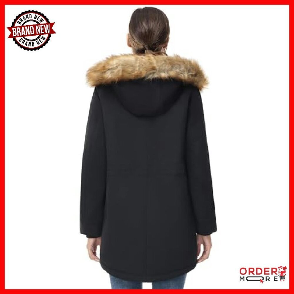 Women's Hooded Winter Parka Waterproof Fleece Lined Coat Warm Jacket - Picture 4 of 8